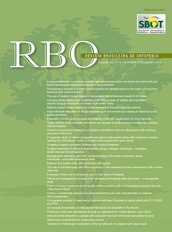 Go to journal home page - Revista Brasileira de Ortopedia (English Edition)